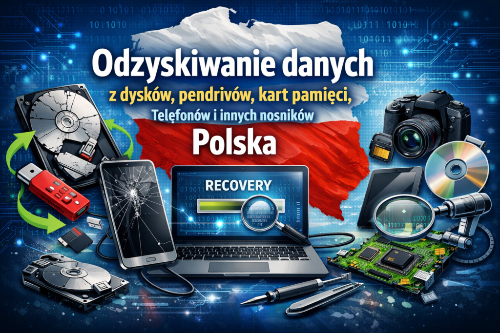 Odzyskiwanie danych z dysków pendrivów kart pamięci Telefonów i innych nośników Polska